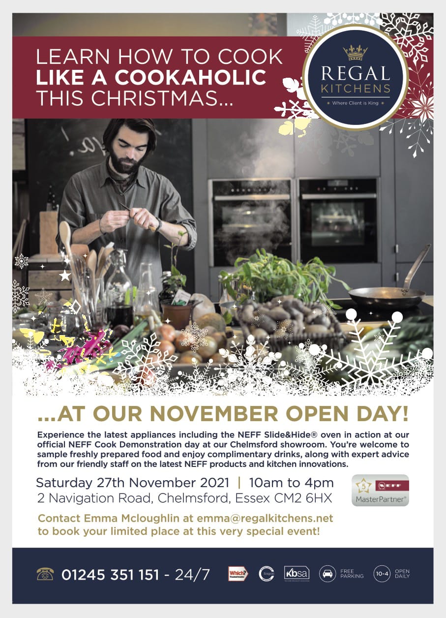 Regal Kitchens 2021 A3 Poster 210x297mm 3mm Bleed NOV Neff Open Day